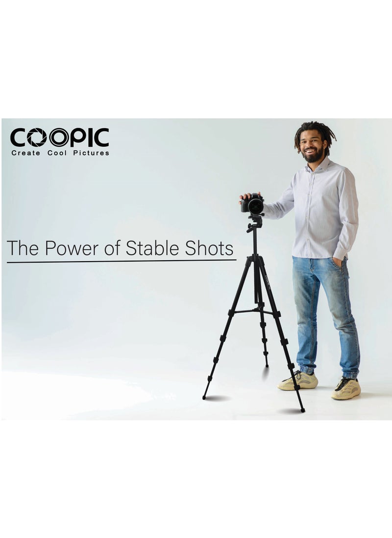 Coopic - COOPIC Create cool pictures T580 172cm / 6'' rofessional Tripod with 360° Panoramic Head - Enhance Your Photography and Videography with Superior Stability and Versatility - Image 1