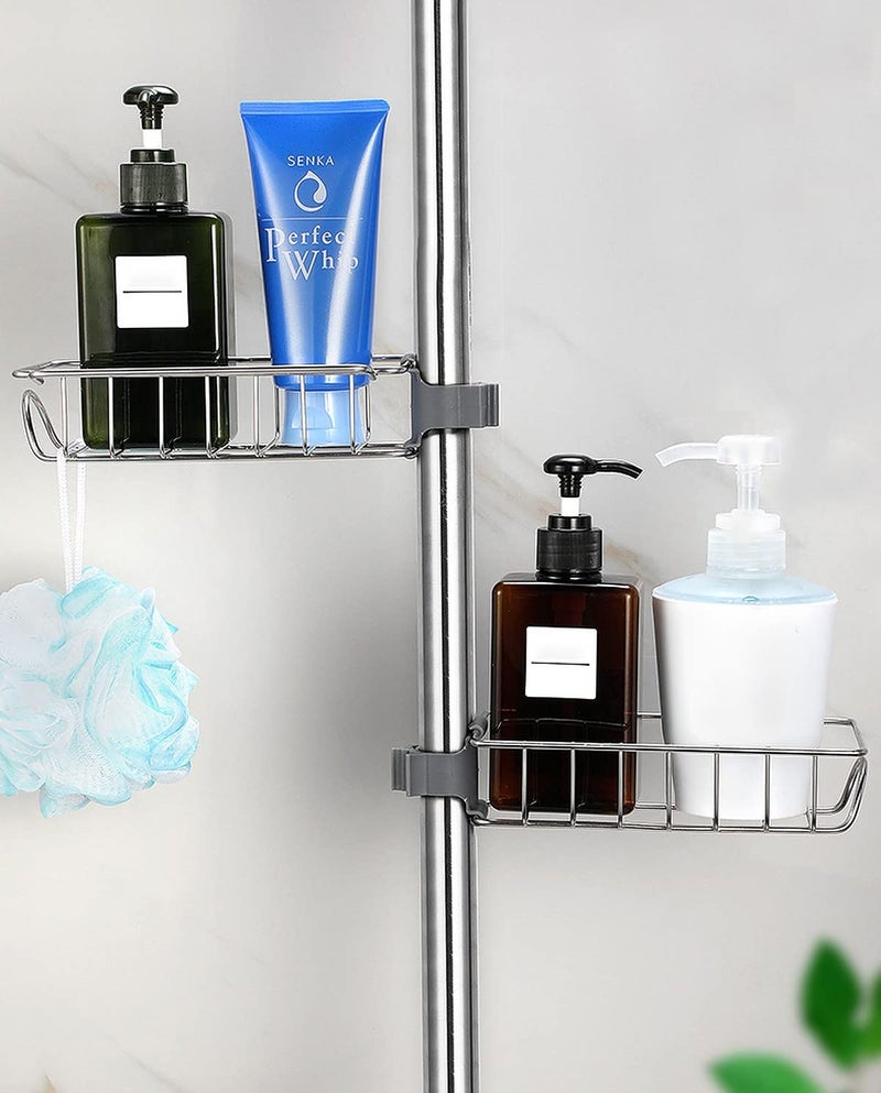 wolpin Kitchen Sink Organizer Wash Basin Storage Shelf Stainless Steel Rack For Dishwasher Liquid Brush, Soap, Sponge Storage Basket (Silver), 4 x 11 x 17.5 Centimeters - Image 5