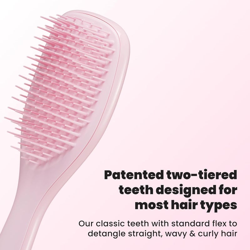 TANGLE TEEZER Ultimate Detangler Hairbrush, Eliminates Knots & Reduces Breakage, Mini Hair Brush for Travel, Small Hands & All Hair Types, Millennial Pink - Image 2