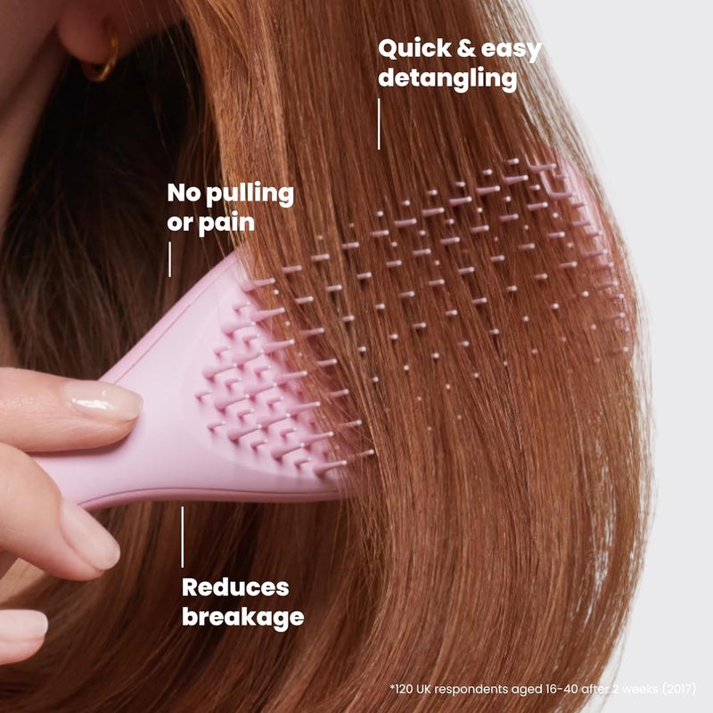 TANGLE TEEZER Ultimate Detangler Hairbrush, Eliminates Knots & Reduces Breakage, Mini Hair Brush for Travel, Small Hands & All Hair Types, Millennial Pink - Image 4