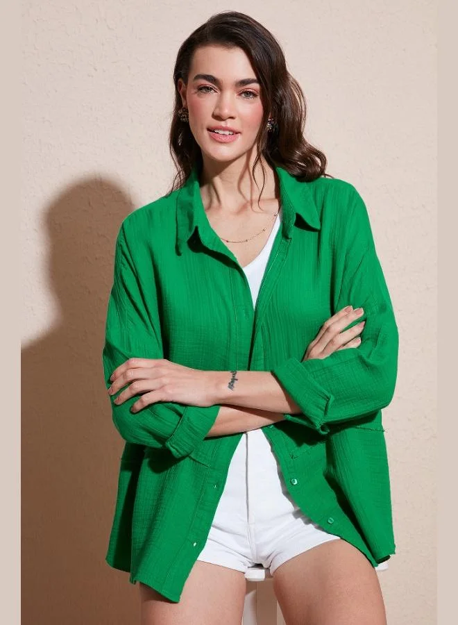 ليلا قميص قطن ليلا بقصة عادية للنساء