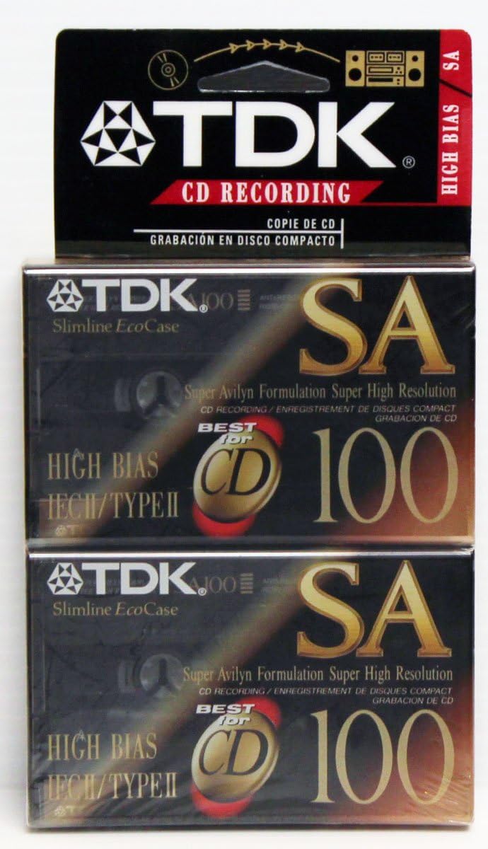 TDK SA100 High Bias IECII/TYPEII 2 pack Cassette Tapes - Image 1