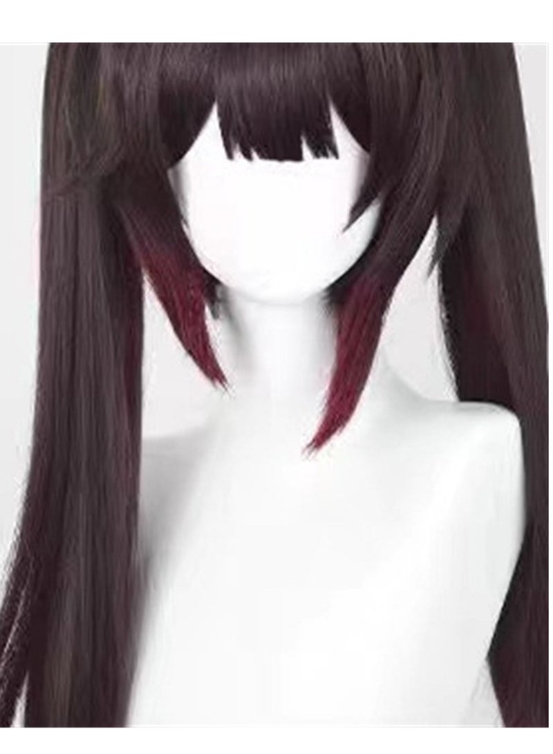 Star Dome Railway Fireworks cos wig scalp top small tiger mouth clip ponytail color gradient wig cosplay wig costumes dress up wig  - Image 4