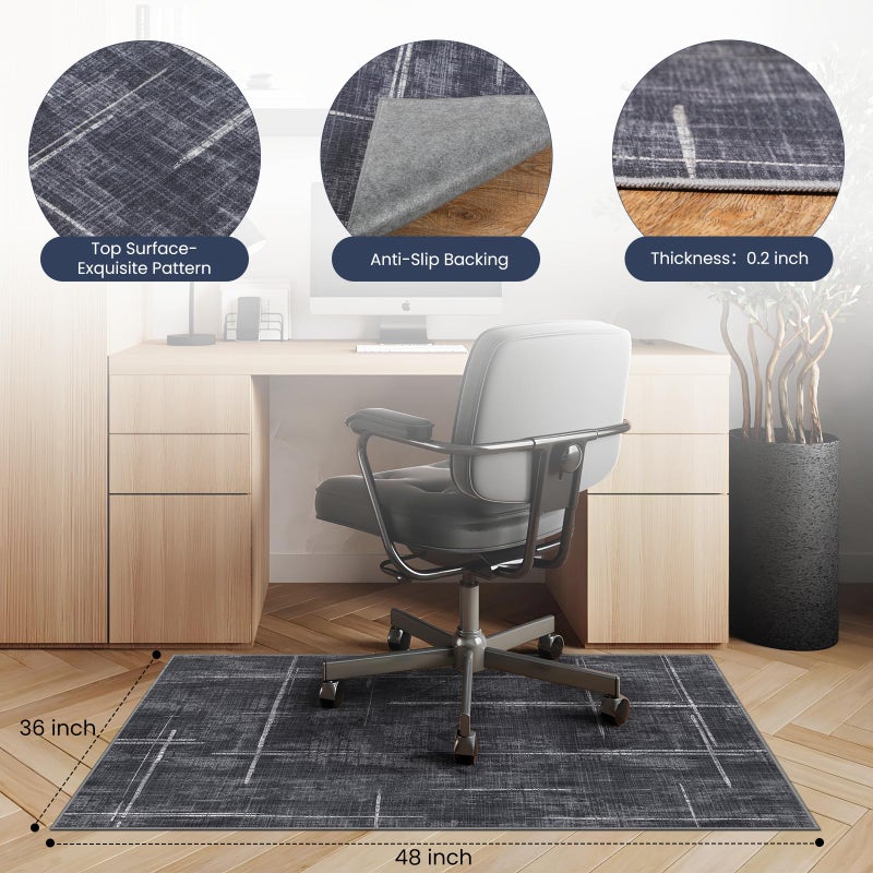 Lreedy Office Chair Mat for Hardwood Floor&Tile Floor,36"X 48" Heavy Duty Desk Chair Mat for Hard Floors,Under Desk Rug for Rolling Computer Chair,Anti Slip,Low Pile Carpet Floor - Image 2