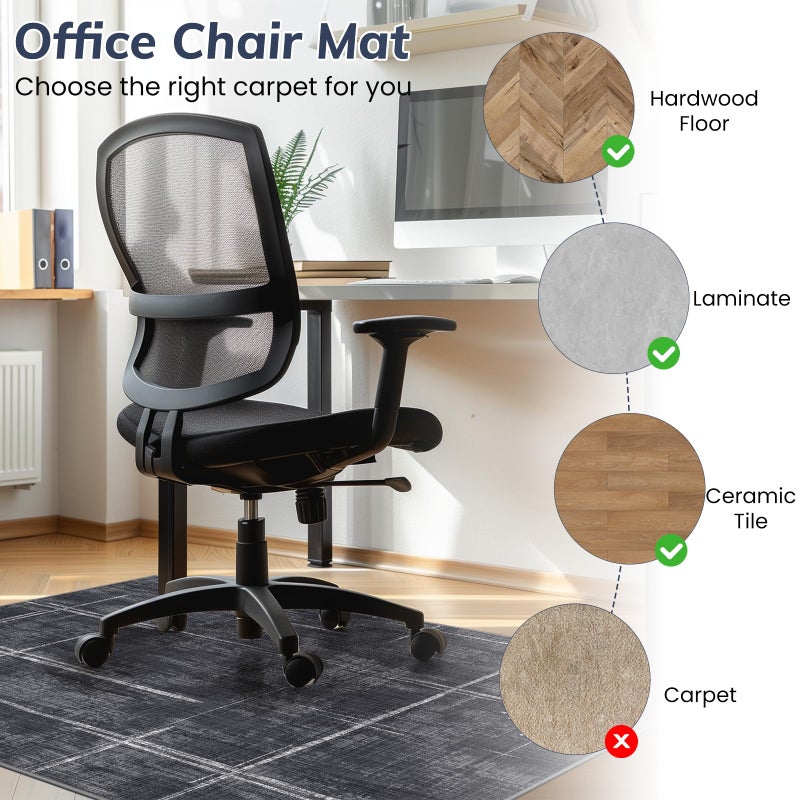 Lreedy Office Chair Mat for Hardwood Floor&Tile Floor,36"X 48" Heavy Duty Desk Chair Mat for Hard Floors,Under Desk Rug for Rolling Computer Chair,Anti Slip,Low Pile Carpet Floor - Image 3