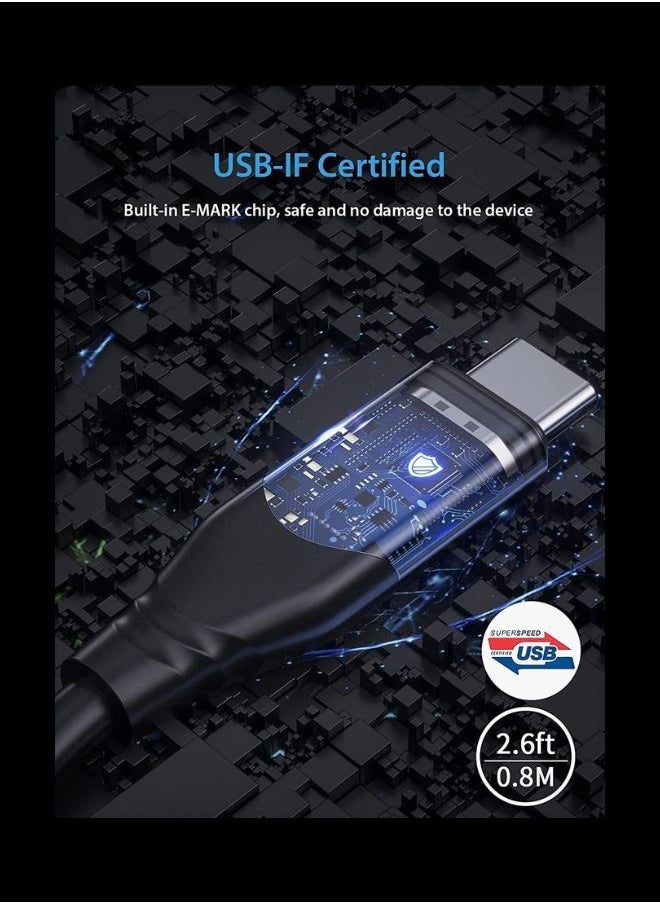 إكس أل تي كابل USB 4.0 من النوع C إلى النوع C 3 في 1 يدعم كبل 8K 60 هرتز لنقل البيانات بسرعة 40 جيجابت في الثانية وشحن 100 وات 0.8 متر  - Image 2
