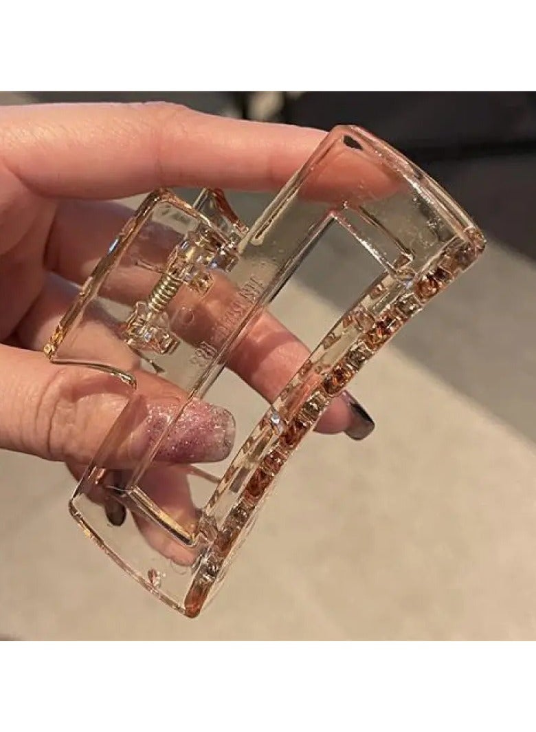 Goolsky 3 قطع مشبك شعر شفاف مع لمسات كريستالية، شكل مستطيل طويل، أنيق وعتيق، مادة بلاستيكية، مناسب للنساء من 14 عامًا فما فوق - Image 2