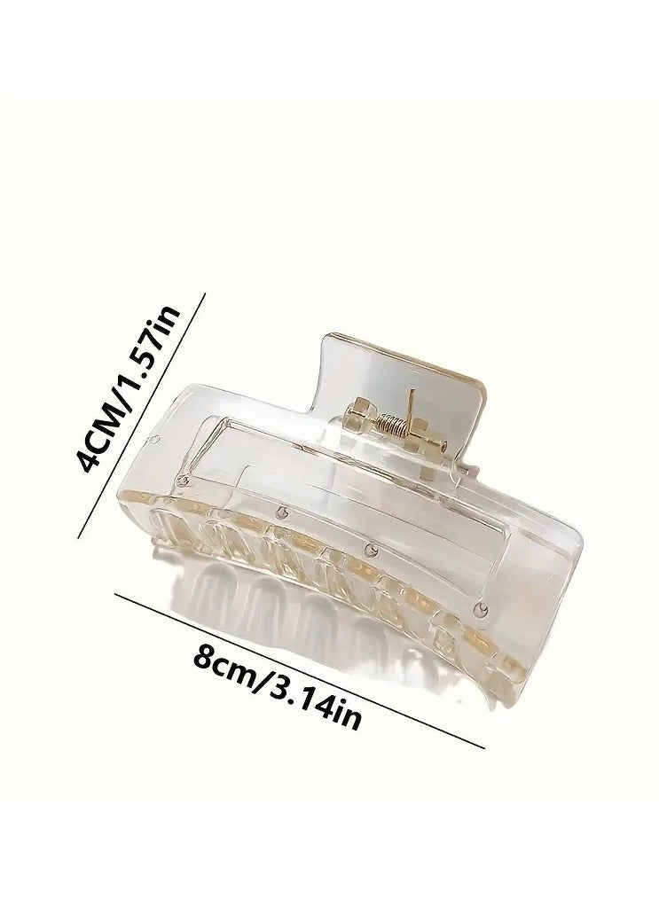 Goolsky 3 قطع مشبك شعر شفاف مع لمسات كريستالية، شكل مستطيل طويل، أنيق وعتيق، مادة بلاستيكية، مناسب للنساء من 14 عامًا فما فوق - Image 4