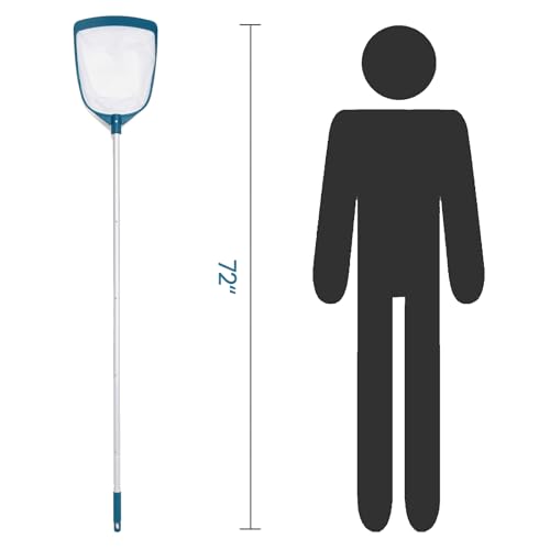 POOLWHALE Upgrades Swimming Pool Leaf Net Skimmer Rake with Adjustable Aluminum Pole and Nylon Medium Fine Mesh for Cleaning Swimming Pools, Hot Tubs, Spas and Fountains - Image 3