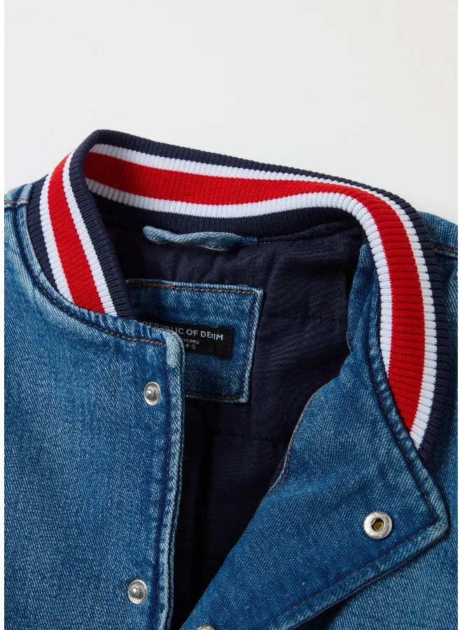 Ovs Denim jacket with striped trims