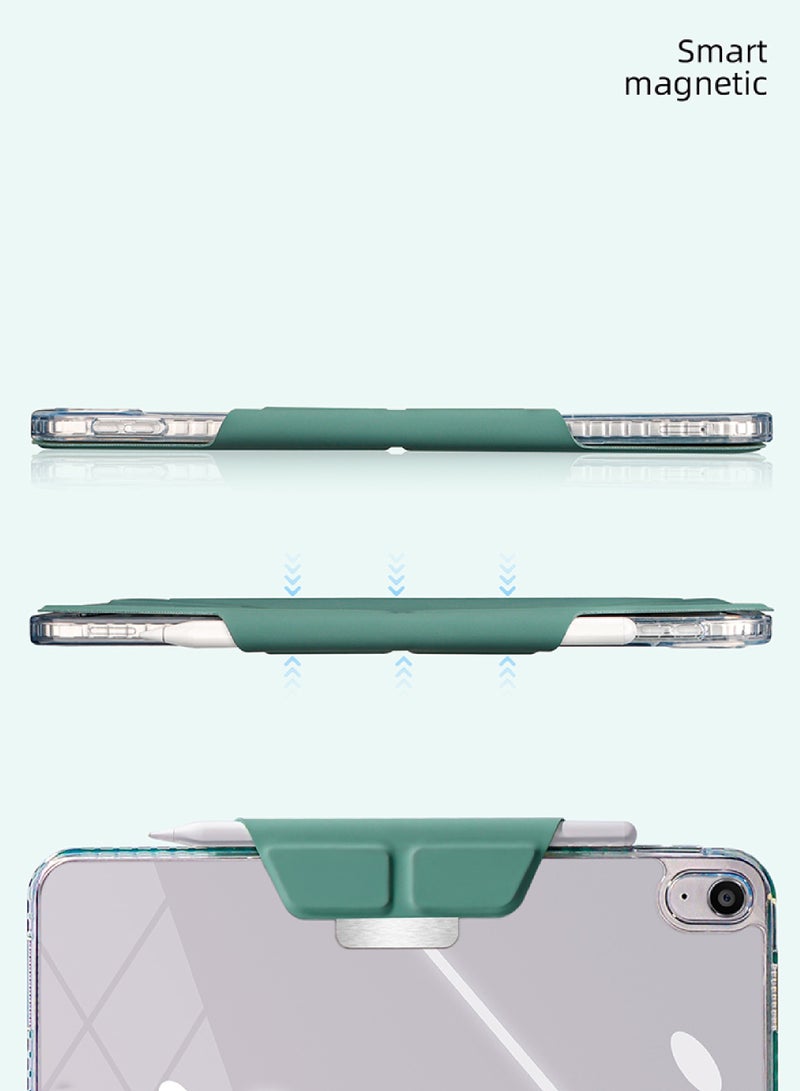 روك بو غطاء حافظة لجهاز Apple iPad 10.2 بوصة 2021/2020/2019 (9th/8th/7th) طراز رفيع، غطاء خلفي شفاف مع حامل قلم قابل للسحب، إيقاظ/سكون تلقائي لجهاز iPad 10.2 بوصة - Image 5