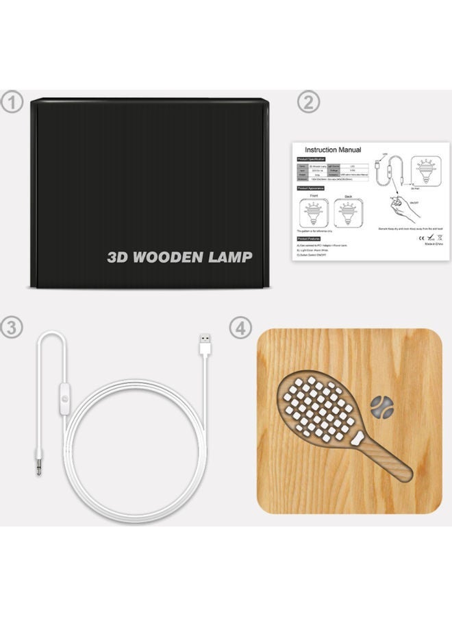 NIBEMINENT 3D Tennis Design Table Lamp Beige 19 x 19cm - Image 4