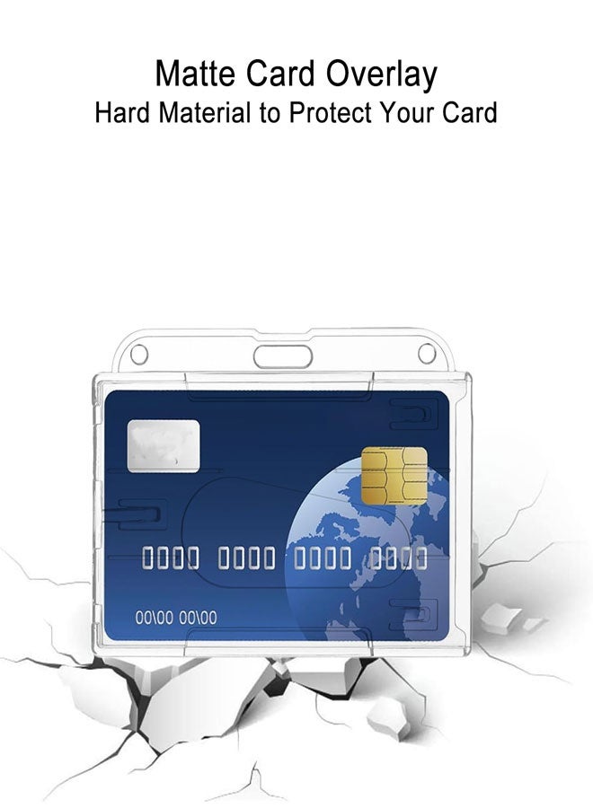 وهاواي 2 Pack Hard Plastic Badge Holders with Heavy Duty Badge Reels,Transparent Thumb Slot PC Hard Plastic Card Protector for Nurse Doctor Teacher Office School Hospitl Credit Card Key(Horizontal) - Image 3