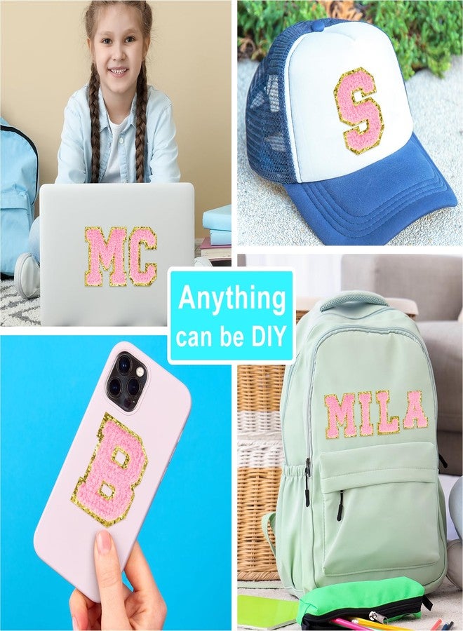 ASTARON 26 Pcs Self Adhesive Letter Patches Chenille Letters Stickers, A-Z Embroidered Applique Patches Alphabet Cloth Patch for Clothes, Bags, Hat, Phone Case, DIY Accessories (Light Pink) - Image 4
