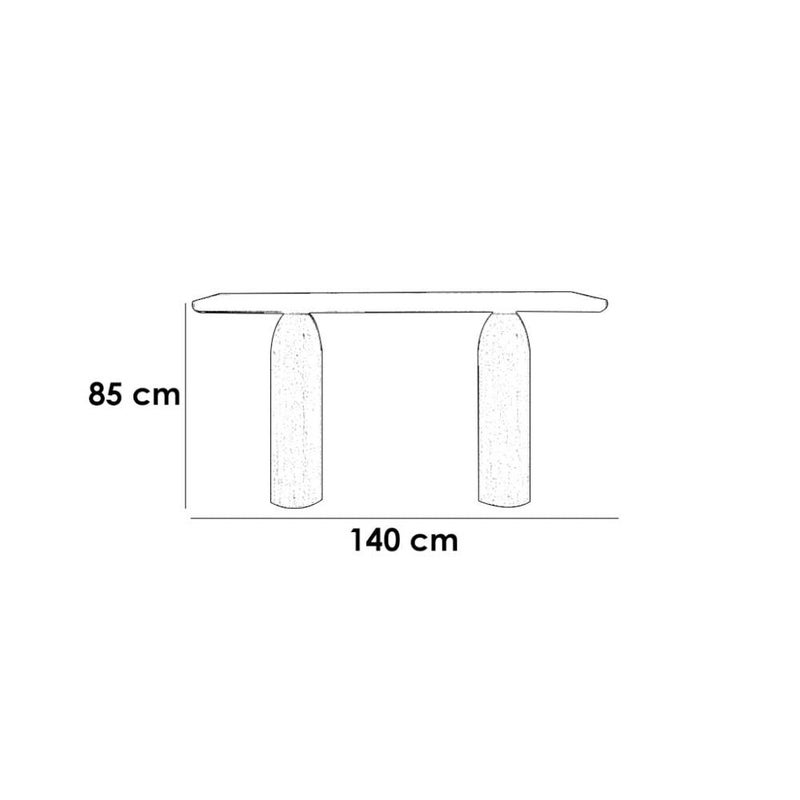 بيتك طاولة مدخل خشب طبيعي وخشب سنديان بني - 140×40×85 سم - Image 2