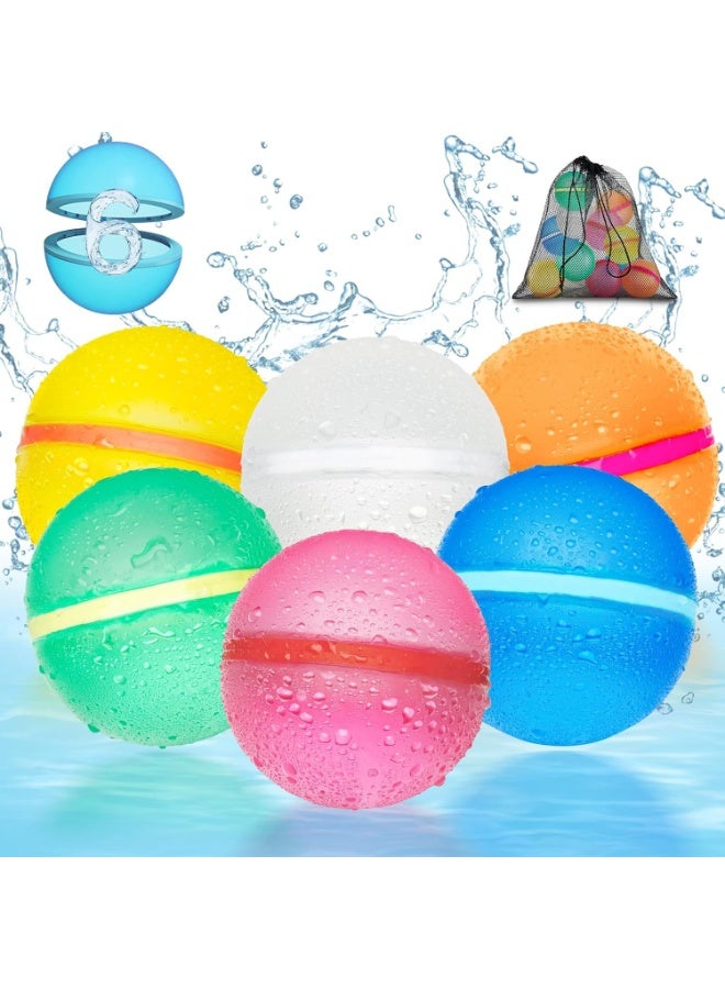 MRUN 12Pcs Reusable Water Balloon Silicone, Summer Toy Water Toy for Boys and Girls, Pool Beach Toys for Kids ages 3-12, Outdoor Activities Water Games Toys Self Sealing Water Splash Ball for Fun - Image 4