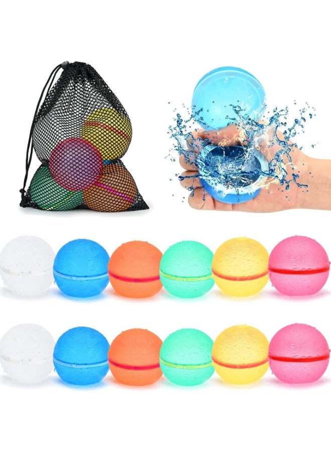 MRUN 12Pcs Reusable Water Balloon Silicone, Summer Toy Water Toy for Boys and Girls, Pool Beach Toys for Kids ages 3-12, Outdoor Activities Water Games Toys Self Sealing Water Splash Ball for Fun - Image 3