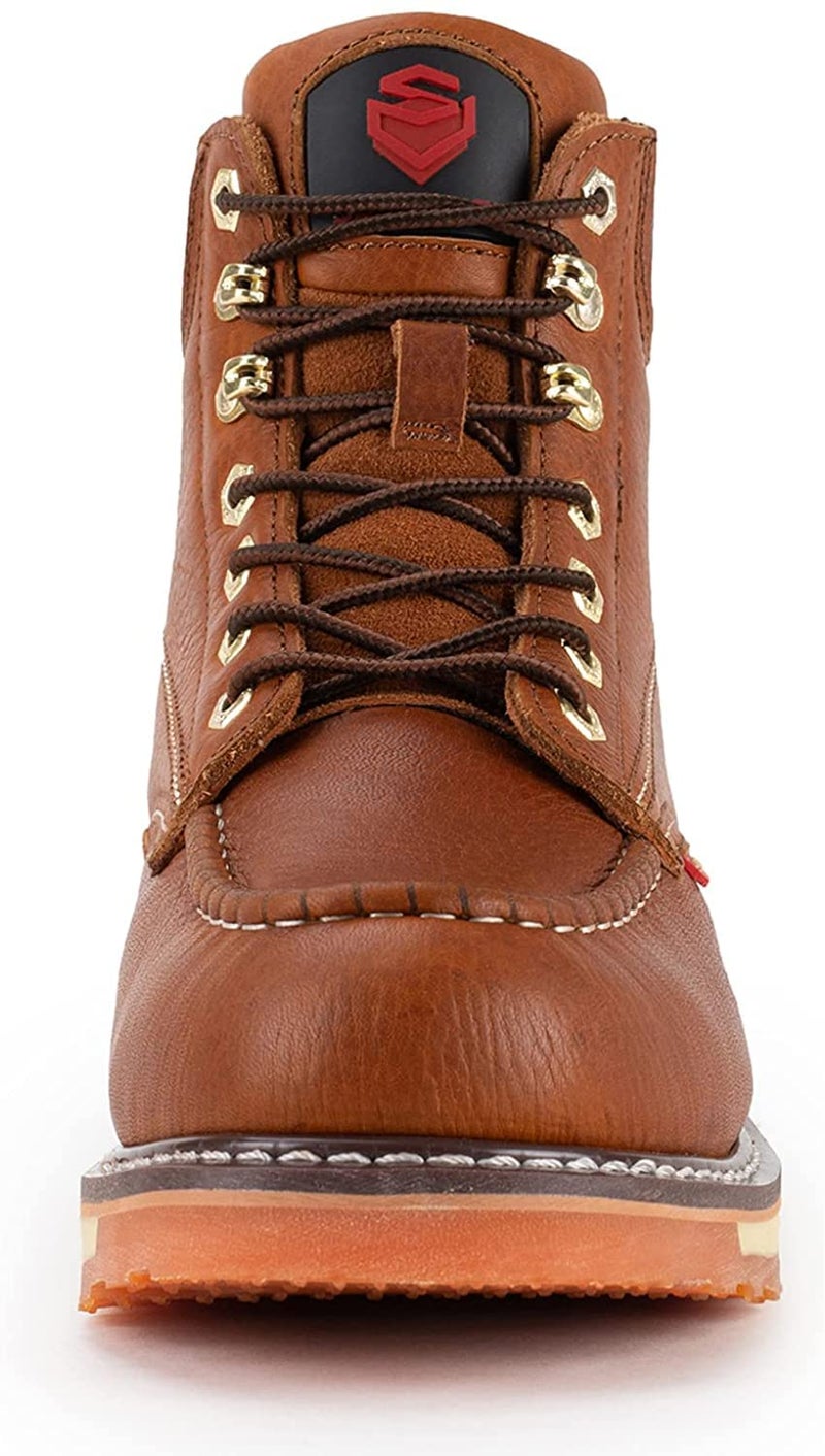 SUREWAY 6â€ Mens Heavy Duty Steel/Composite/Soft Toe Work Boots for Men,Goodyear Welt,Extremely Comfortable Durable Proved,Superior Oil/Slip Resistant,Thicker Leather,Wedge Sole,Moc Toe Work - Image 2