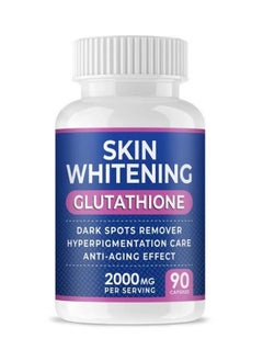 Skin Whitening Glutathione Capsule, Skin Brightening, Dark Spots, Melasma and Acne Scar Remover, Hyperpigmentation Treatment, Anti-Aging Antioxidant, 90 Capsules 2000mg