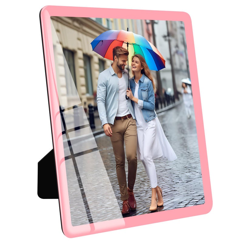 Bluesun 8x10 Picture Frame Pink  Real Glass Frame  can be Horizontal and Vertical  Matted for Wall and Tabletop D?cor (8x10  Pink) - Image 1
