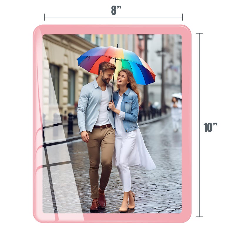 Bluesun 8x10 Picture Frame Pink  Real Glass Frame  can be Horizontal and Vertical  Matted for Wall and Tabletop D?cor (8x10  Pink) - Image 3