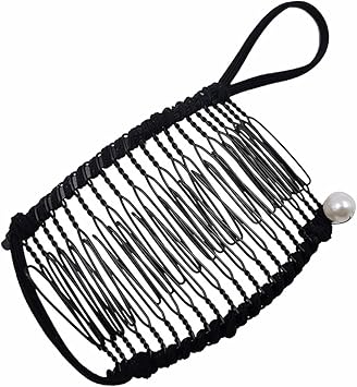 Quupy Banana Hair Clips Stretch Vintage Hair Clincher Combs Tool for Thin Curly Hair NonSlip Ponytail Holder Hair Grip Catch Clamp Curly Wavy Hair Styling Accessories - Image 1