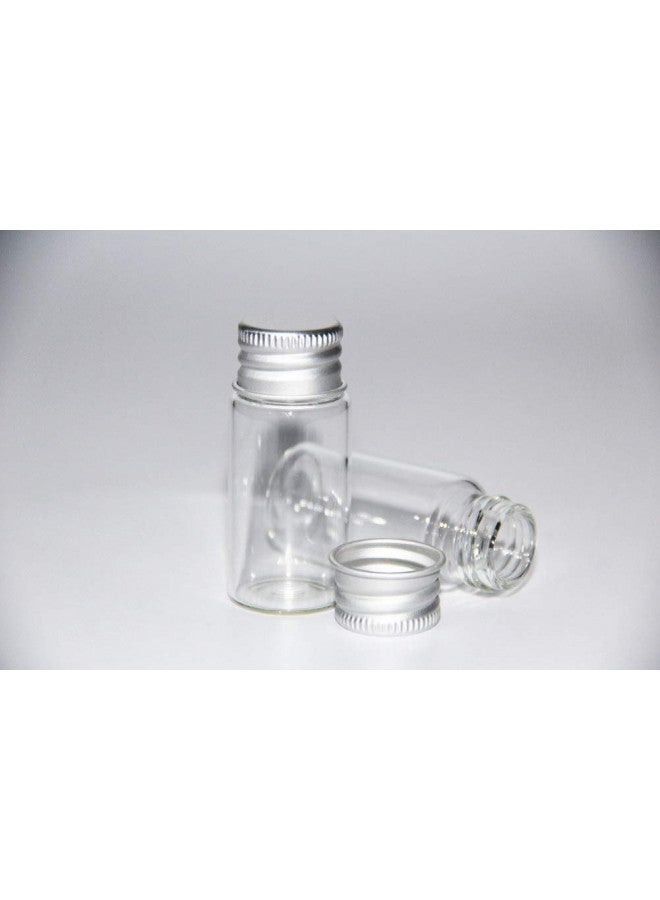 glasstore 10 قطع زجاجة محكمة الإغلاق مع غطاء ألمنيوم لولبي زجاجية صغيرة فارغة عينة زجاجات برطمانات حاويات زجاجية زجاجة أمنيات لطيفة (10 مل) - Image 3