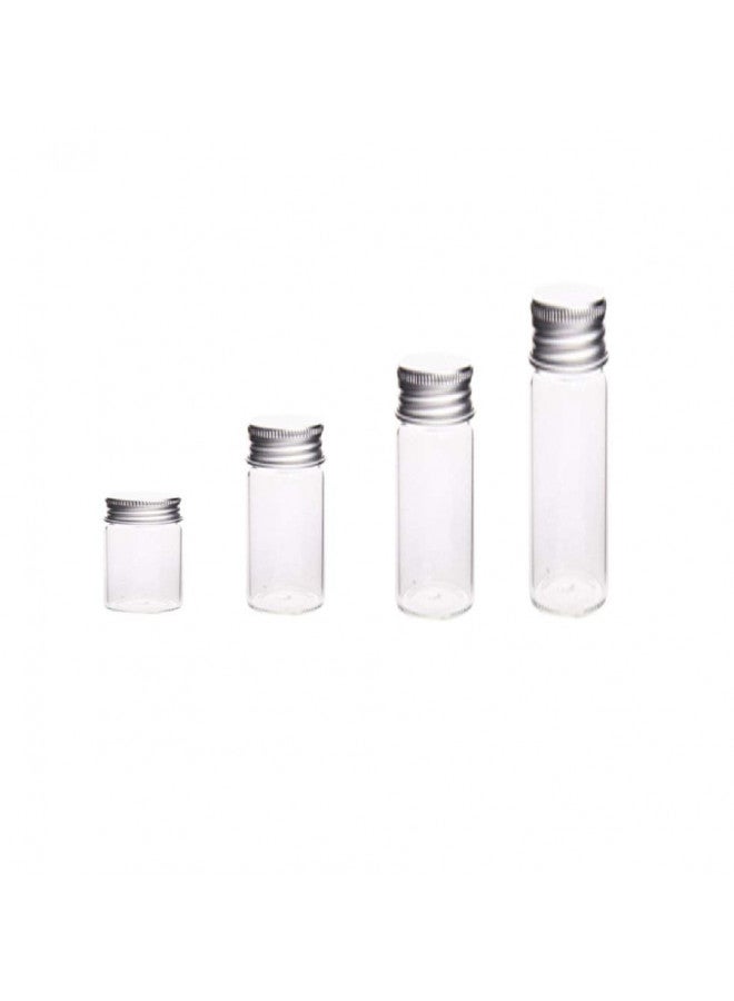 glasstore 10 قطع زجاجة محكمة الإغلاق مع غطاء ألمنيوم لولبي زجاجية صغيرة فارغة عينة زجاجات برطمانات حاويات زجاجية زجاجة أمنيات لطيفة (10 مل) - Image 1