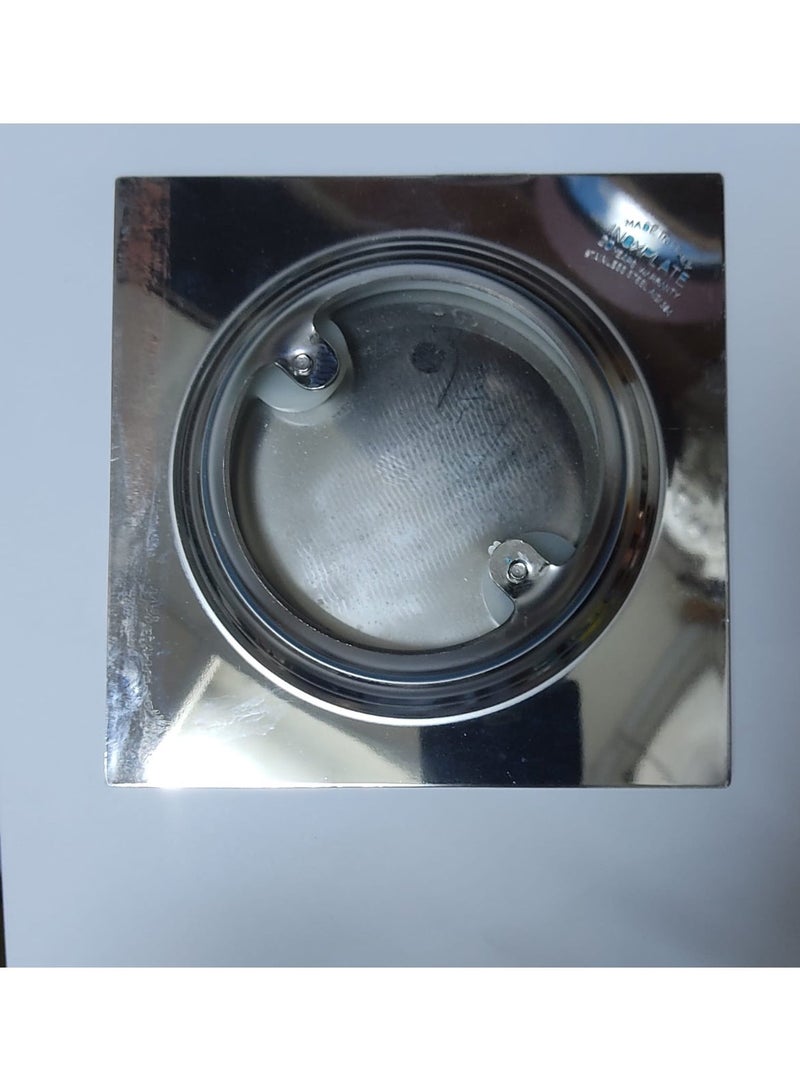 Leonardo 15 x 15 cm Italian stainless steel floor drain - Image 1