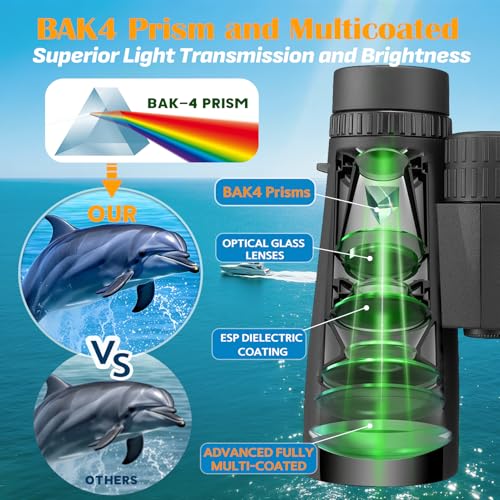 Asacam 10x42 HD Binoculars for Adults BAK4 Prism Waterproof Lightweight Binoculars with Low Light Vision for Bird Watching Hunting Hiking Travel Cruise - Image 3