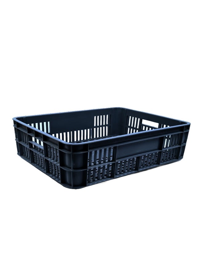 Ethic Solutions Bakery Crate Ventilated Storage Crate BC594517 Stackable & Durable Storage Box For Home Office and Outdoor Organizer (590mm x 450mm x 170mm) Black 