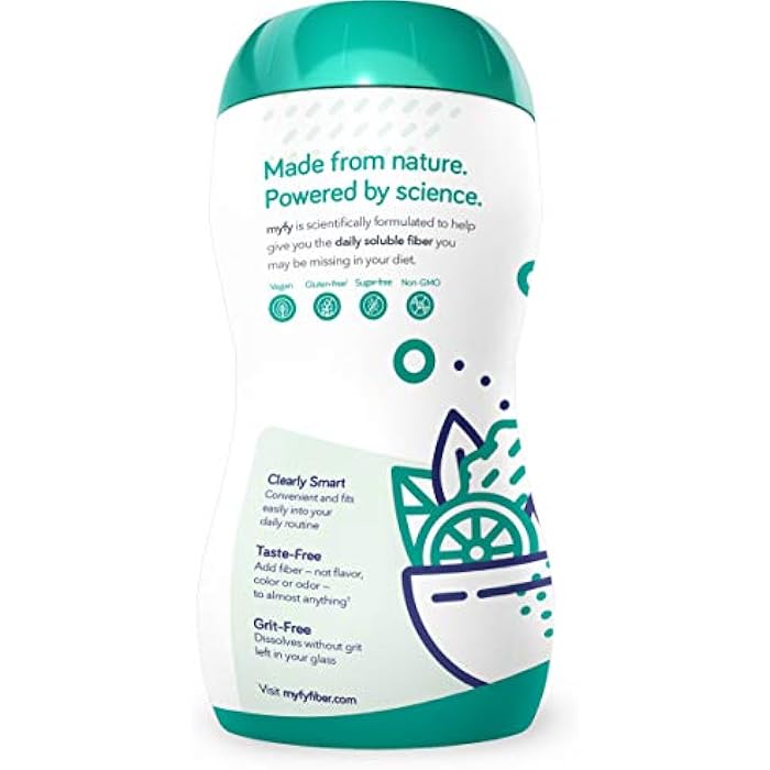 MyFy Natural Prebiotic Fiber Supplement Powder - Clear, Soluble, Daily Digestive Support for Gut Health & Regularity - Non-GMO, Taste-Free, Sugar-Free, Gluten-Free - 10.6oz (60 Servings) - Image 3