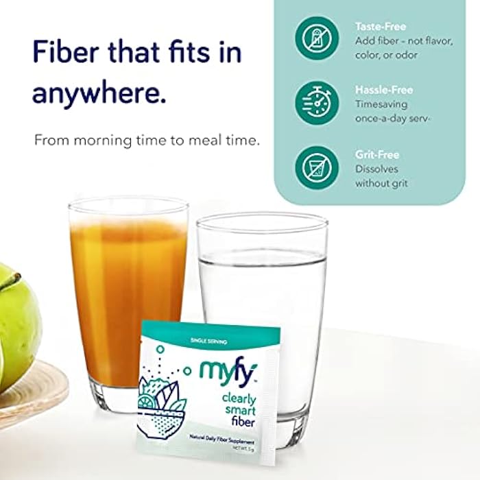 MyFy Natural Prebiotic Fiber Supplement Powder - Clear, Soluble, Daily Digestive Support for Gut Health & Regularity - Non-GMO, Taste-Free, Sugar-Free, Gluten-Free - 10.6oz (60 Servings) - Image 4