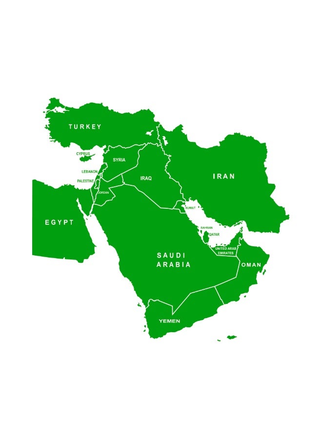MAXPIX LLC Middle East Map Wall Sticker, Global World Map Vinyl Decal - Image 1