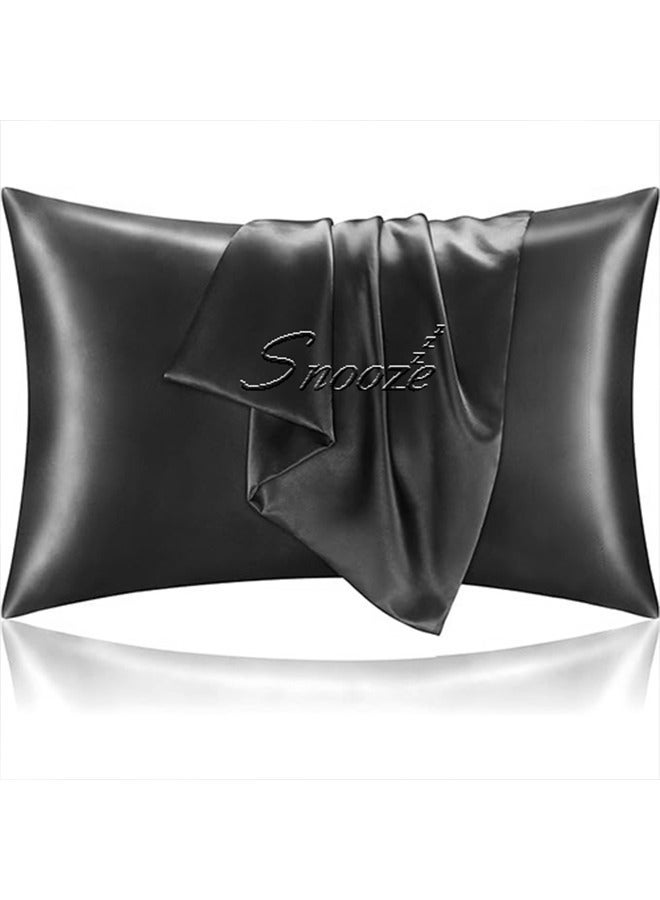 snooze Buy one Get one,Snooze Satin Pillowcase for Hair and Skin, 48,70 cm (Black & Blue) - Image 3