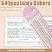 linastu 640 Pcs Mahjong Card Line Finder Highlighter Tape Mahjong Line Highlighter Stripe Transparent Sticky Card Markers Tabs Mahjong Game Rule Reader Reusable No Adhesive Residue Solid color Lines - Image 4