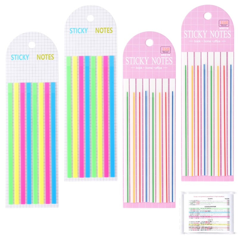 linastu 640 Pcs Mahjong Card Line Finder Highlighter Tape Mahjong Line Highlighter Stripe Transparent Sticky Card Markers Tabs Mahjong Game Rule Reader Reusable No Adhesive Residue Solid color Lines - Image 3