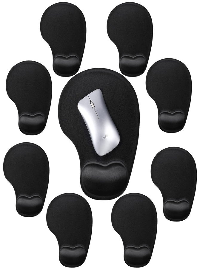 Flutesan 9 Pcs Ergonomic Mouse Pad with Wrist Rest Black Mouse Pads Memory Foam Non-Slip Mousepad Comfortable Computer Mousepad with PU Base for Pain Relief Computer Cafe Home Office Desk Accessories - Image 1