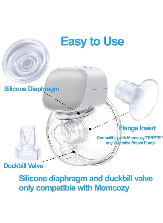 spa luxetique - 9 Pack Breast Milk Pump Inserts 13/15/17/19/21mm Compatible with Momcozy Wearable Breast Pump, for TSRETE/Spectra/Medela 24mm Shields, Include Silicone Diaphragm&Duckbill Valve - Image 1