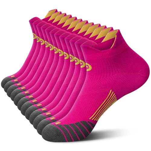 PAPLUS No Show Compression Socks for Men and Women(6 Pairs), Low Cut Running Ankle Socks with Arch Support for Plantar Fasciitis, Cyling, Athletic, Flight, Travel, Nurses. Pink S/M - Image 1