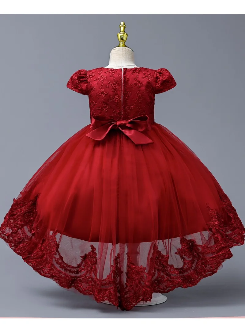 D'Daniela Delia Flower Party Dress Red with headband