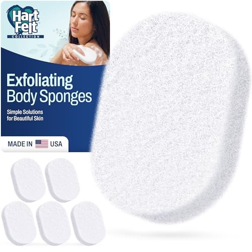 HartFelt Bath Sponges for Shower | Oval Body Wash Scrubber for Exfoliating Skin | Clean and Refresh Body, Back & Arms | Chemical-Free Body Sponge | Made in USA - Pack of 6 - Image 1