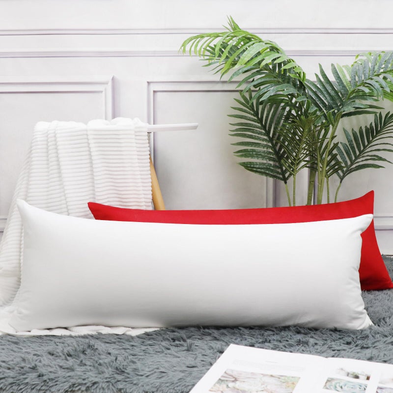 Thmyo 2 Pack 100% Cotton Solid Decorative Lumbar Throw Pillow Covers DIY Throw Pillowcase Blank Sublimation Pillow Cases Heat Transfer White Cushion Cover(14x36 inch  Only Pillowcase  Not Insert) - Image 4