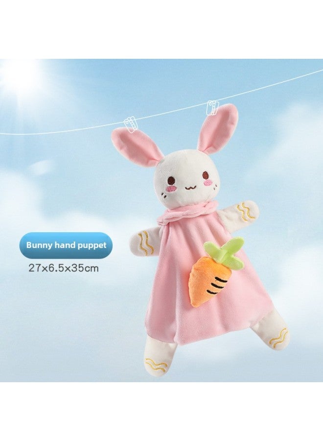 Soothing Towel Hand Gift Towel Cartoon Doll Cute Hand-wiping Baby Children Sleeping Artifact Soothing Doll Wholesale-Color:Rabbit Hand Puppet [bag]] - Image 1