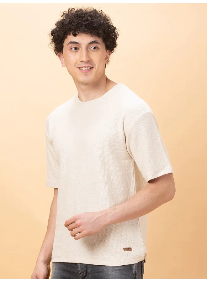 Being Human Mens Chalk Round Neck Short Sleeve T-Shirt