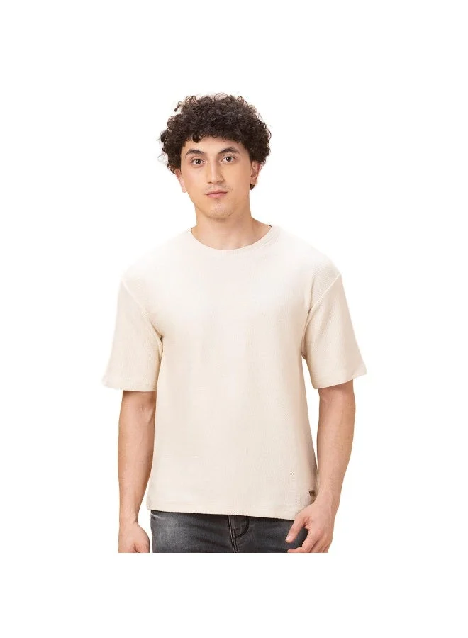 Being Human Mens Chalk Round Neck Short Sleeve T-Shirt