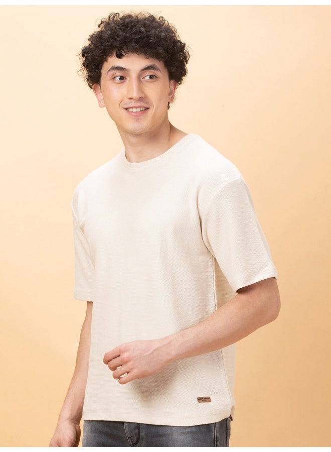 Being Human Mens Chalk Round Neck Short Sleeve T-Shirt - Image 1