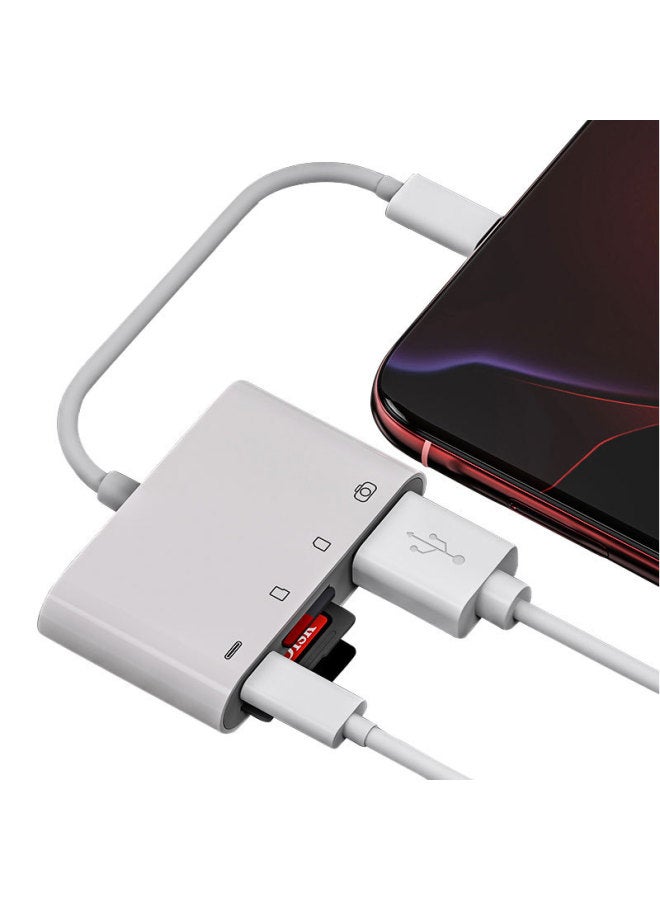 أكينو قارئ بطاقة الذاكرة للهاتف المحمول 3 في 1، قارئ بطاقات USB وTF وSD، هاب متعدد الوظائف بنظام Android مع منفذ Type-C OTG - Image 1