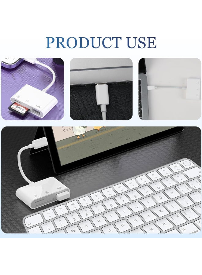 أكينو قارئ بطاقة الذاكرة للهاتف المحمول 3 في 1، قارئ بطاقات USB وTF وSD، هاب متعدد الوظائف بنظام Android مع منفذ Type-C OTG - Image 4