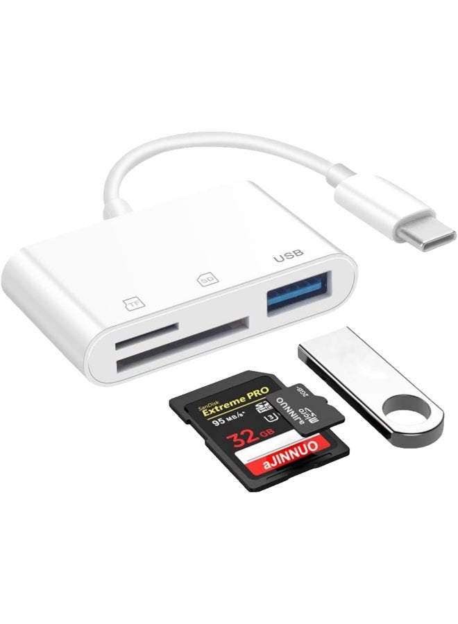 أكينو قارئ بطاقة الذاكرة للهاتف المحمول 3 في 1، قارئ بطاقات USB وTF وSD، هاب متعدد الوظائف بنظام Android مع منفذ Type-C OTG - Image 5